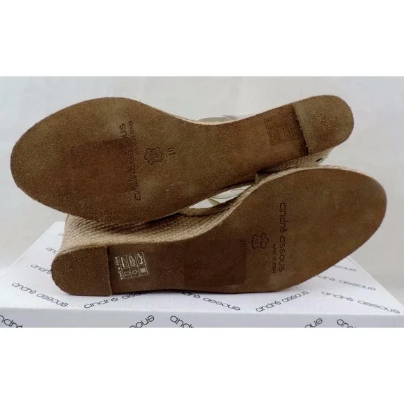 Andre Assous Desi Espadrille Wedge Sandal Platinum Gold - Picture 12 of 12